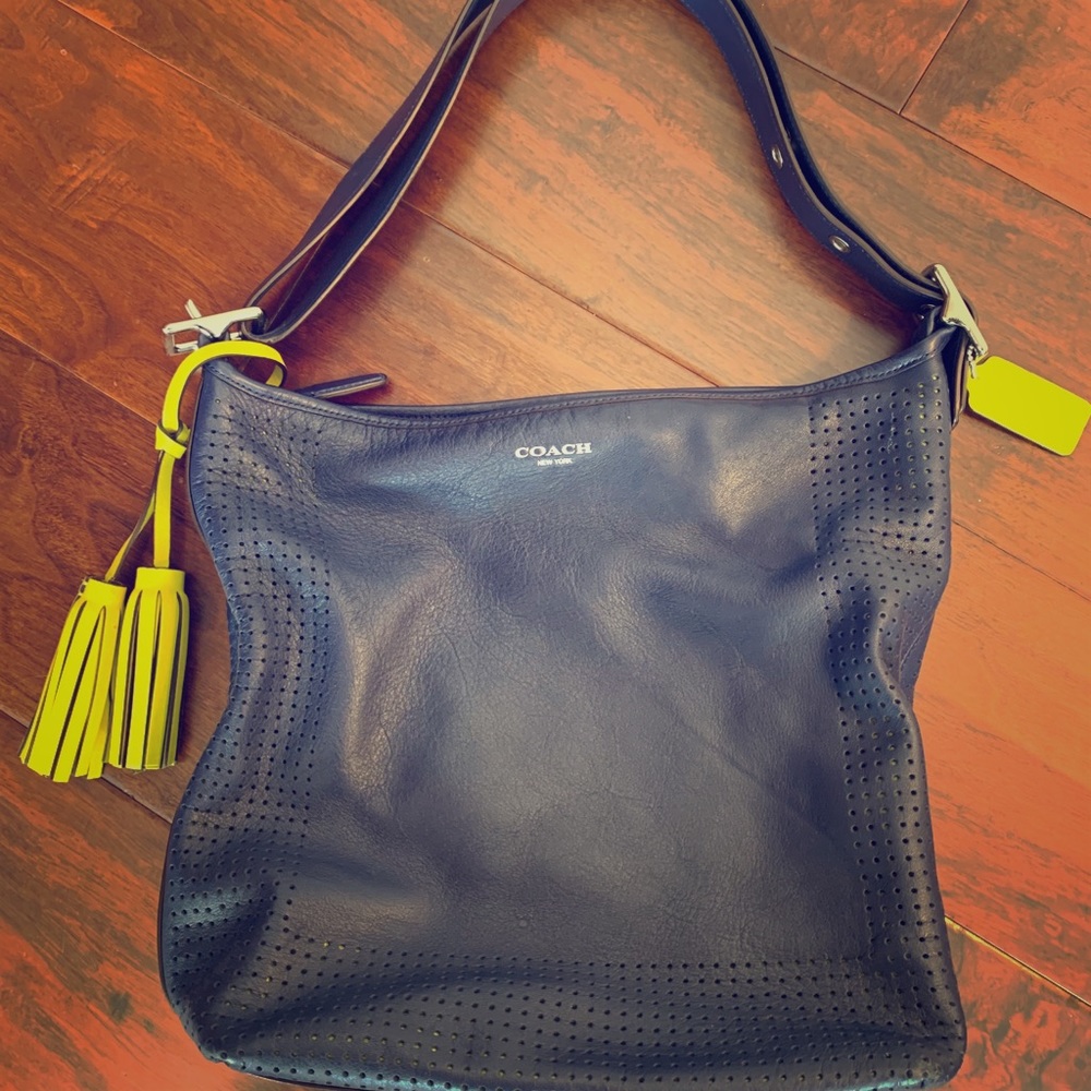 Coach Indigo Leather Convertible Shoulder Bag